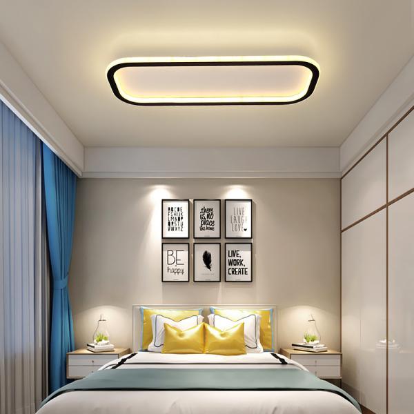 Gold Black Ceiling lights Finished Simple Led For Living Room Bedroom rectangle chandelier(WH-MA-235)