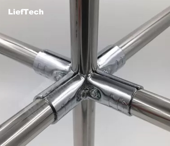 simple structure Chrome Plated Pipe Connectors Steel Tubing Fittings for 28mm