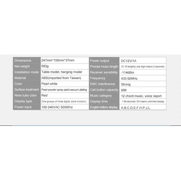 China manufacturer wireless calling equipment with 1 key service caller and touchable display receiver