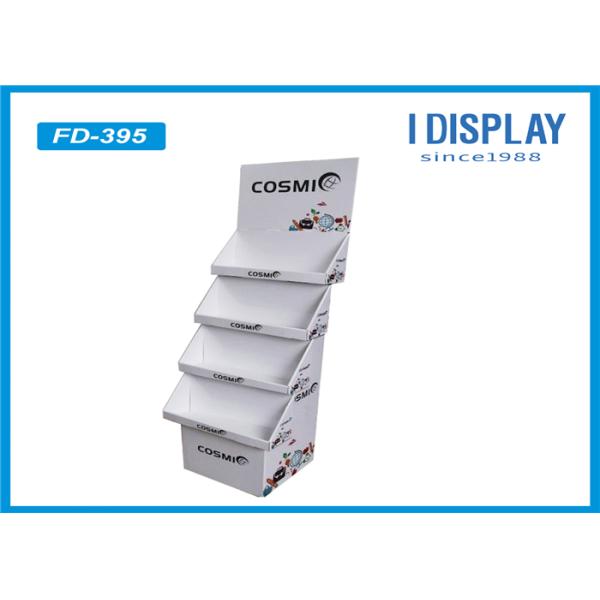 White Retail Cardboard POP Displays / Exhibition Display Stands