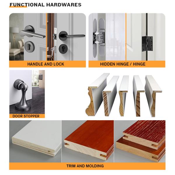 Solid Wood Security Side Opening Interior Bedroom Door with Simple Installation Design