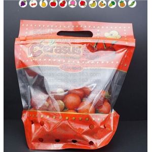 flat bottom fresh fruit vegetable plastic packing bag, dried cherry packing bag,