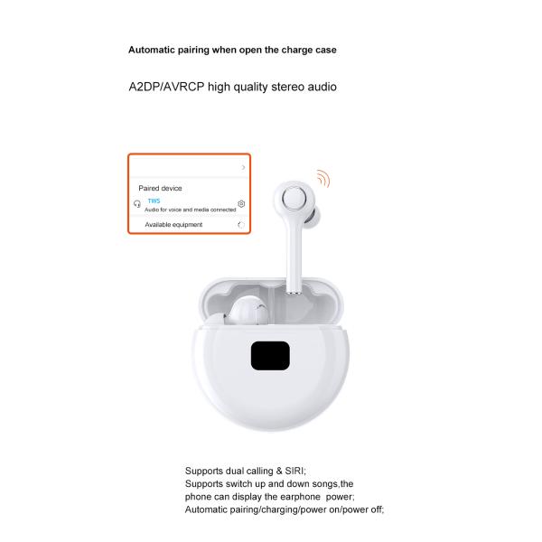 IPX4 Stereo TWS Headset Noise Reduction True Wireless In Ear Earbuds