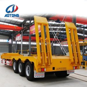 Tri Axles Gooseneck Extendable Width and Length Low Bed Semi-Trailer for Heavy