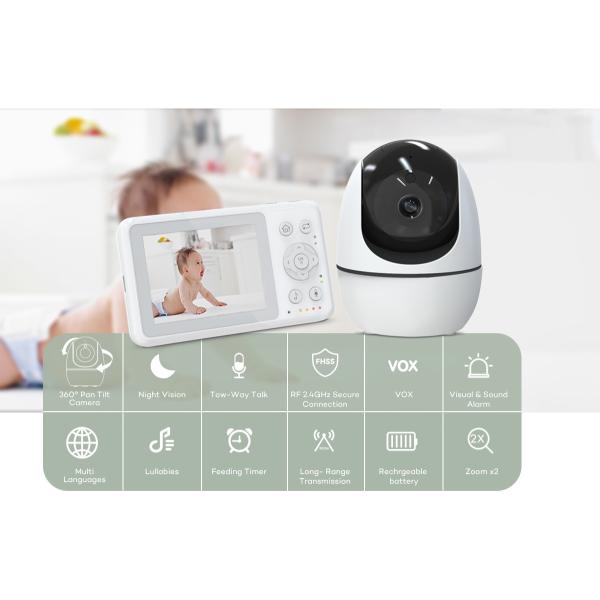 Quality 3.2 Inch No WiFi Baby Monitor with Night Vision and Two-Way Audio for sale