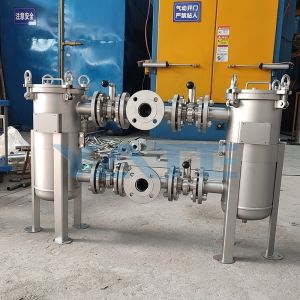 PP / PE Filter Material Stainless Steel Duplex Bag Filter Housing for Juice