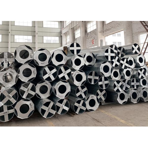 80FT Electric Power Pole Transmission Dodecagonal Galvanized Steel 5.0mm