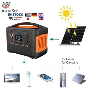 usb outputs mobile system new energy camping emergency portable power station with solar panel and light