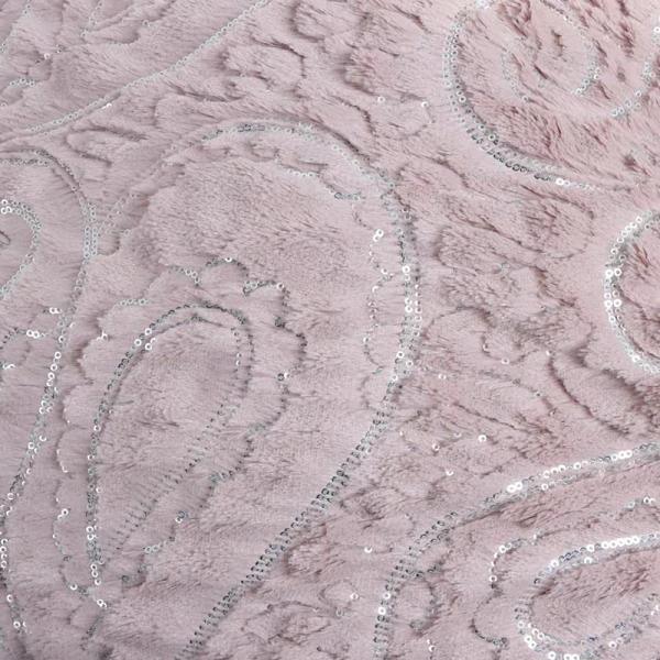 Recycled 100 Polyester Sequin Embroidered on Pv Velvet Fur Fabric for Womens Clothing Home Blanket