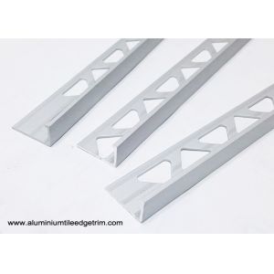 10mm 3 / 8 In Depth L Angle Aluminium Tile Edge Trim With Matt Silver