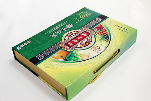 Elegent Red Printed Recycled Paper Gift Boxes , Moon Cake packaging
