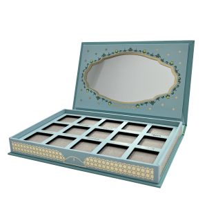 Rectangle Recycled Custom Eyeshadow Palette Packaging Cardboard Eyeshadow