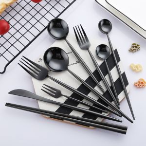 China NEWTO Western Mirror Black color Stainless Steel Flatware Set  Kitchen Cutlery NC099 on sale