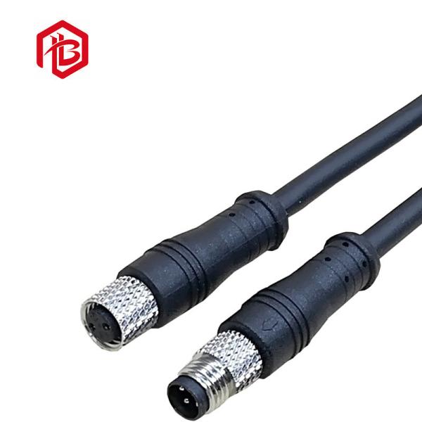 110V 220V 3Pin M8 Waterproof Data Connector 10 Feet Black Color For Electrical