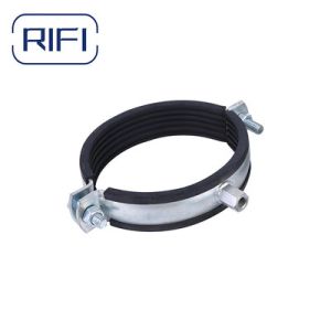 Carbon Steel M8+M10 Metal Pipe Clamp Pipe Hanger with EPDM Rubber