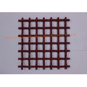 Square Slot V Hook Red Steel Vibrating Screen Mesh