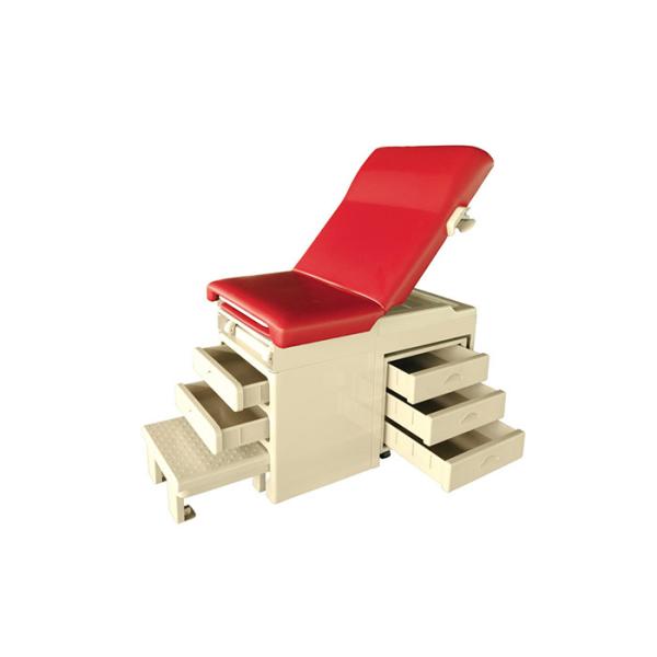 Quality Easy Operation Manual Gynecology Examination Table With Drawers Step Stool for sale
