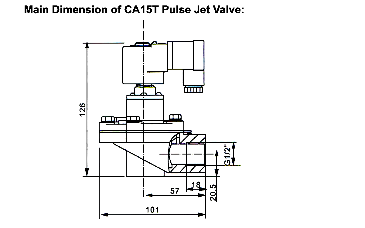GOYEN Electromagnetic Pulse Valve CA15T Right Angle Cast Aluminum Air Cannon DN15 Blowback Valve