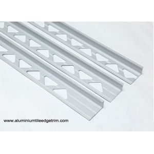 10mm 3 / 8 In Depth L Angle Aluminium Tile Edge Trim With Matt Silver