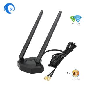 Wholesale 2.4GHz 5GHz Dual Band Antenna Magnetic Base for PCI-E WiFi Network Card Wireless Router from china suppliers