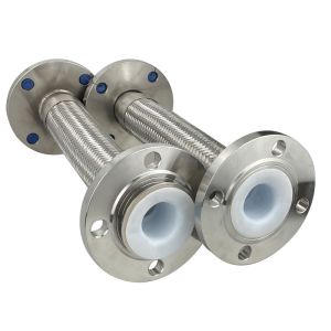 DN200 PN16 Convoluted Stainless Steel Flexible Hose Flange Connection Lined With