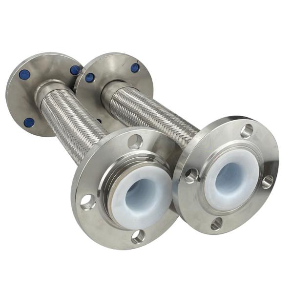 DN200 PN16 Convoluted Stainless Steel Flexible Hose Flange Connection Lined With