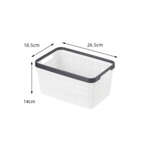 Black Weaving Rattan Plastic Storage Basket 40x30cm Multi Purpose