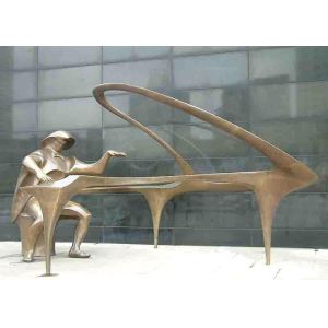 Wholesale Decoration Modern Art Decoration Pianist Statue Custom Bronze Pianist Sculpture from china suppliers