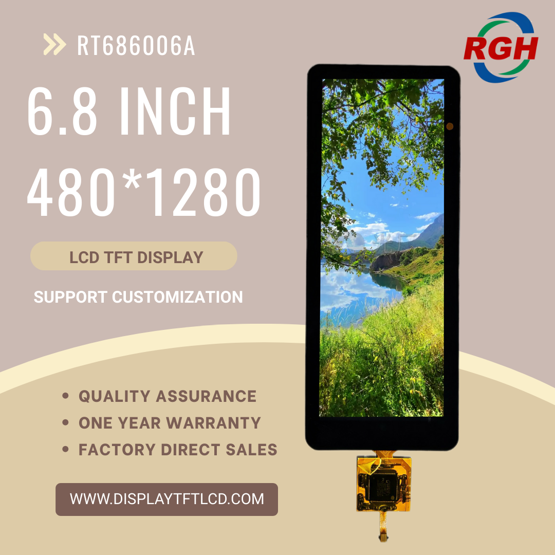 China 6.8-Inch 480x1280 TFT LCD Display Module with Capacitive Touch Panel , FL7705 Driver , Wide Temperature Range on sale China 6.8-Inch 480x1280 TFT LCD Display Module with Capacitive Touch Panel , FL7705 Driver , Wide Temperature Range on sale