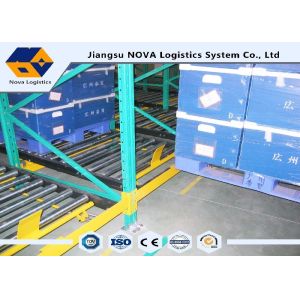 Perishable Goods Gravity Feed Pallet Racking , Double - Deep Gravity Flow