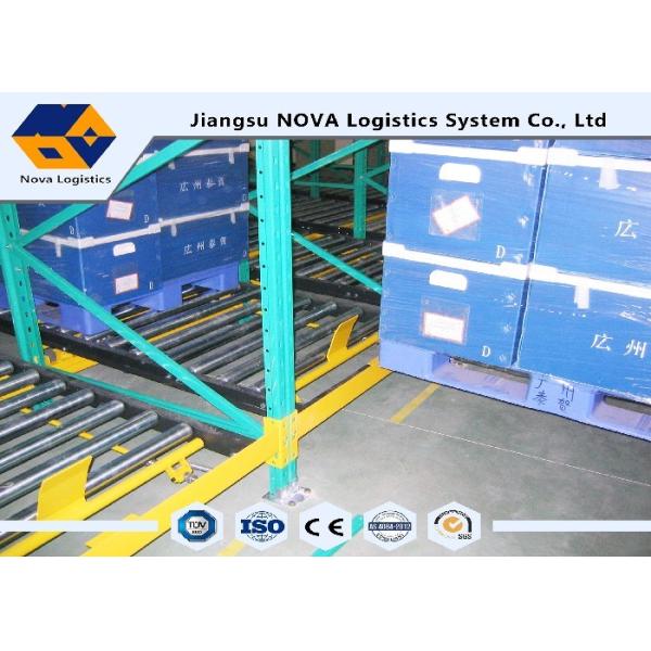 Perishable Goods Gravity Feed Pallet Racking , Double - Deep Gravity Flow
