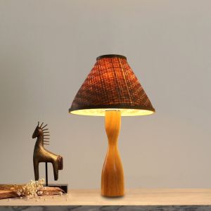 Modern natural bamboo table lamp and lampshade for home decor