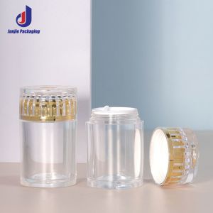 50ml Pearlescent Gold Lid Plastic Bottle for Capsules and Pills Transparent