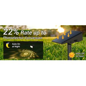 High conversion RGB colorful light solar spot light outdoor courtyard wall