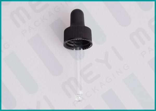 Quality Black Ribbed PP Plastic Dropper Cap 15/410 For Glass Tube Bottles for sale