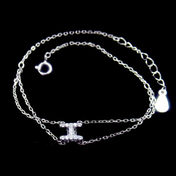 Two Items Sterling Silver Infinity Bracelet , Adjustable Extension Silver Chain Jewelry