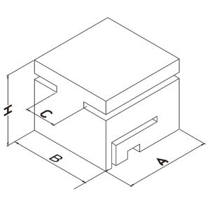 74x76x62.2mm Sliding Gate Nylon Guide Block 75mm White