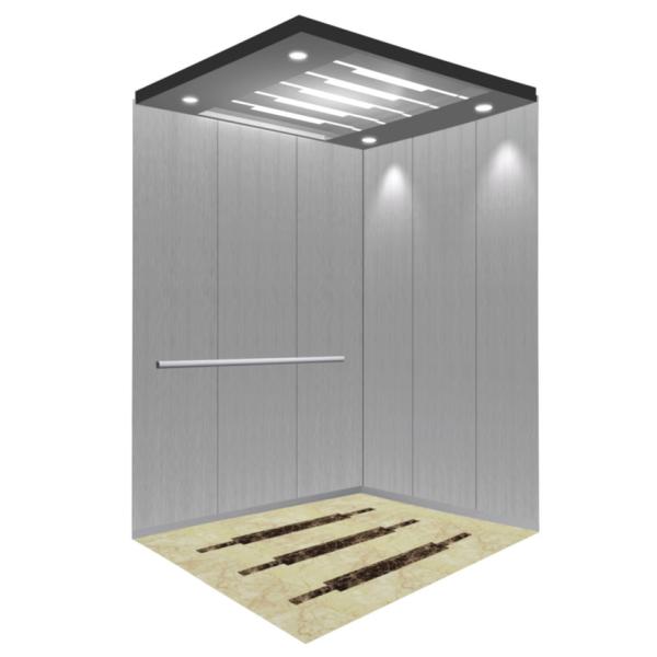 Passenger Elevator Cabin Decoration With Steel Painted LED Lighting