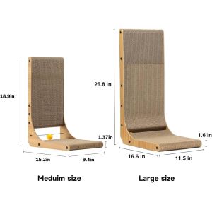 Thick Vertical L Shaped Cat Scratcher Cat Scratch Board With Catnip