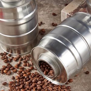 Round / Square Coffee Tin Cans Empty Airtight Coffee Bean Container
