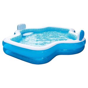 Family Fun Guaranteed with AJUNION 10ft Inflatable Pool and 2 Air-cushioned