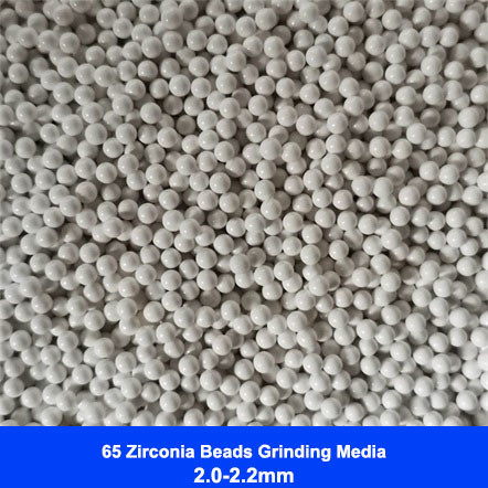 65 Zirconia Grinding Media Zirconium Silicate Beads 1.8-2.0mm 2.0-2.2mm For