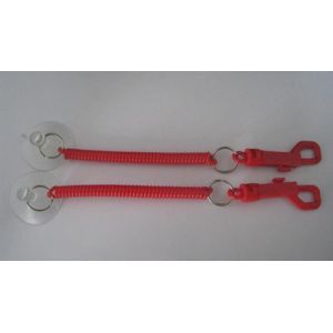 30cm Unstretched Length Hot Black Deluxe Coil w/PP Trigger Snap&Swival J-Hook