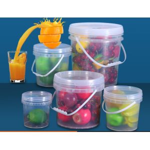 Translucent Plastic Pail With Printing IML / Thermal Transfer / Screen Printing