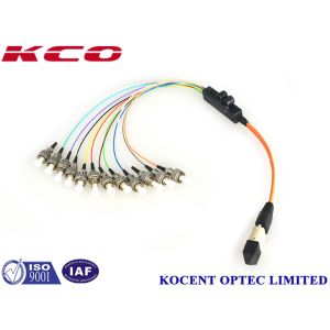 OM1 62.5 OM2 50/125 MPO To 12 ST Fiber Optic Breakout Cable Multimode Long