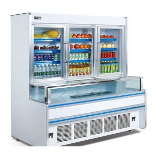 China Vertical 1.8m 2.5m Combination Freezer For Supermarket Easy Moving on sale