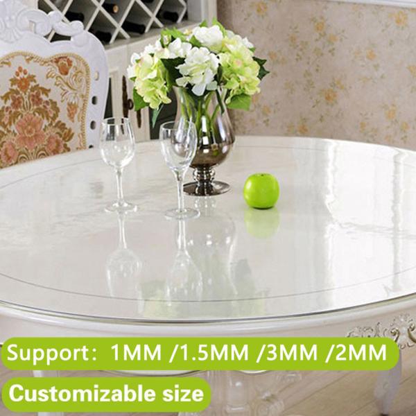 Quality Plastic PVC 140x100cm Dining Table Sheet Transparent Table Cover Roll for sale