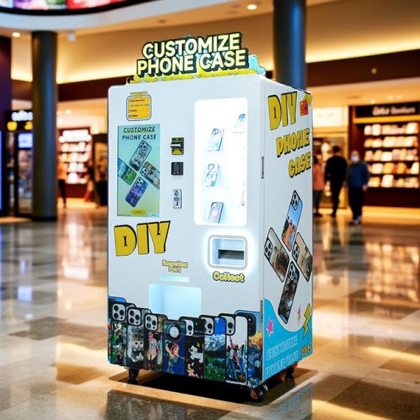 Quality Compact 1500mm x 800mm x 600mm Phone Case Printing Vending Machine with 27-Inch/32-Inch Wave Crystal Display and Up to 20 Cases per Hour for sale