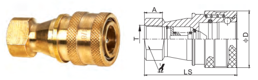Brass KZD Pneumatic And Hydraulic Quick Coupling Medium Pressure
