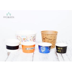 Custom Printed Disposable Ice Cream Cups High Durable Water Proof